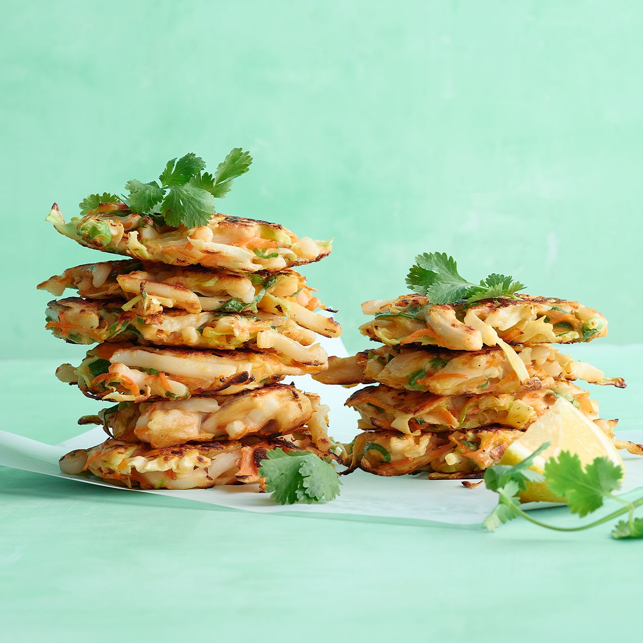 Chicken and Vegetable Noodle Pancakes