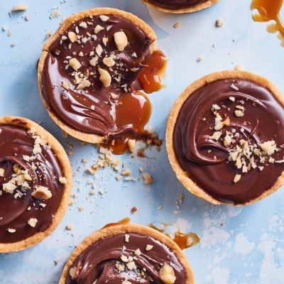 Chocolate, Hazelnut & Caramel Tarts
