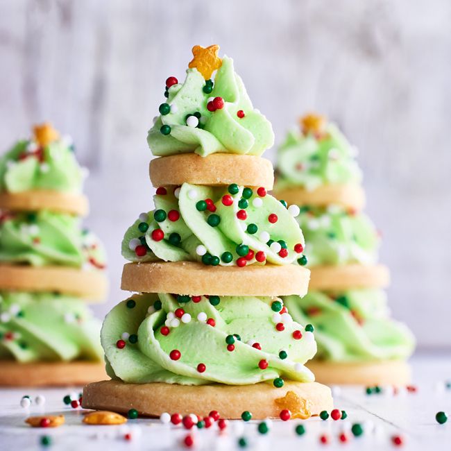 Christmas Tree Cookie Stacks