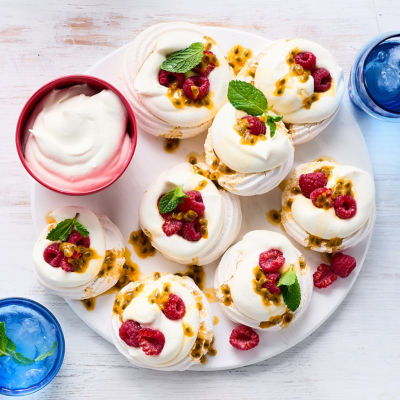 Dairy-free Raspberry & Passionfruit Nests
