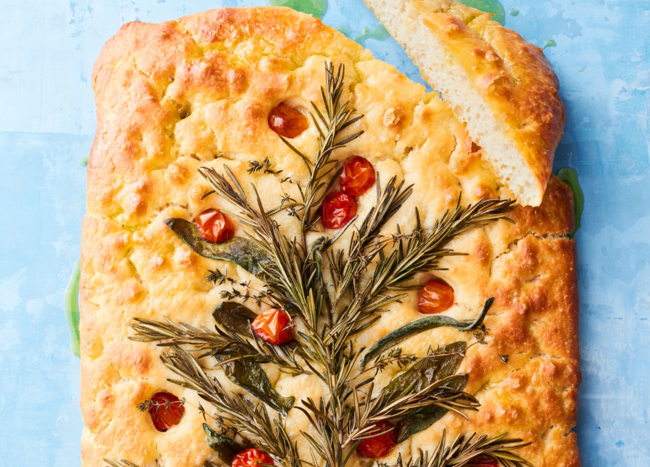 Festive no kneed focaccia