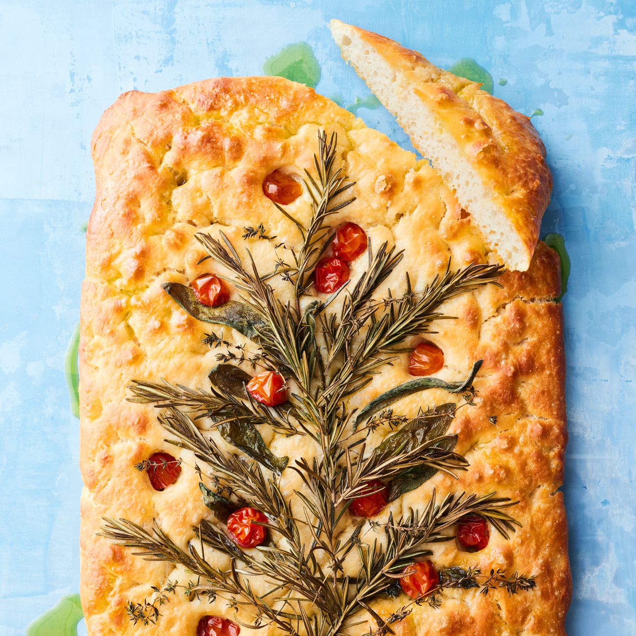 Easy No Knead Focaccia - Sip and Feast