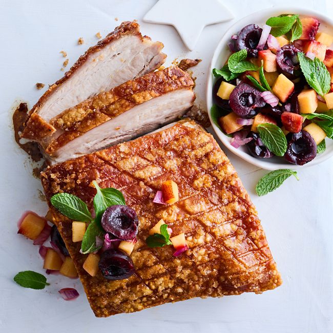 Five-spiced Salted Pork Belly with Nectarine & Cherry Salsa