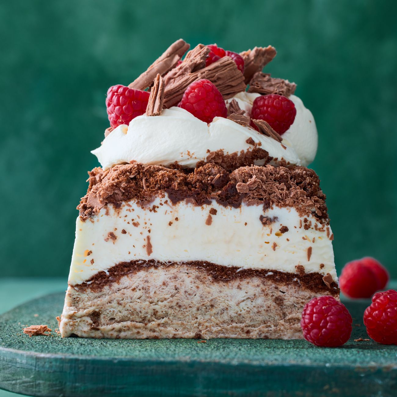 Frozen chocolate ripple cake