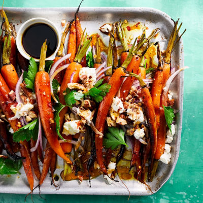 Grilled Maple Carrots with Chilli Goat Cheese