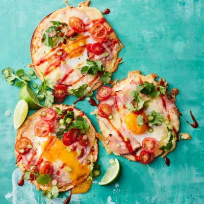 Ham, Sriracha & Egg Tostadas