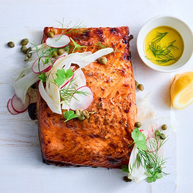 Lemon Myrtle & Honey Salmon Side with Shaved Fennel Salad