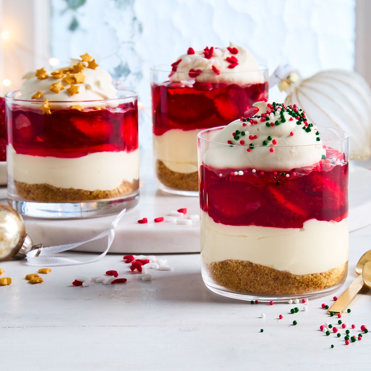 Nobake Strawberry Jelly Cheesecake Pots Recipe Woolworths
