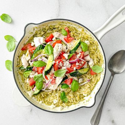 One-pan Pesto Risoni