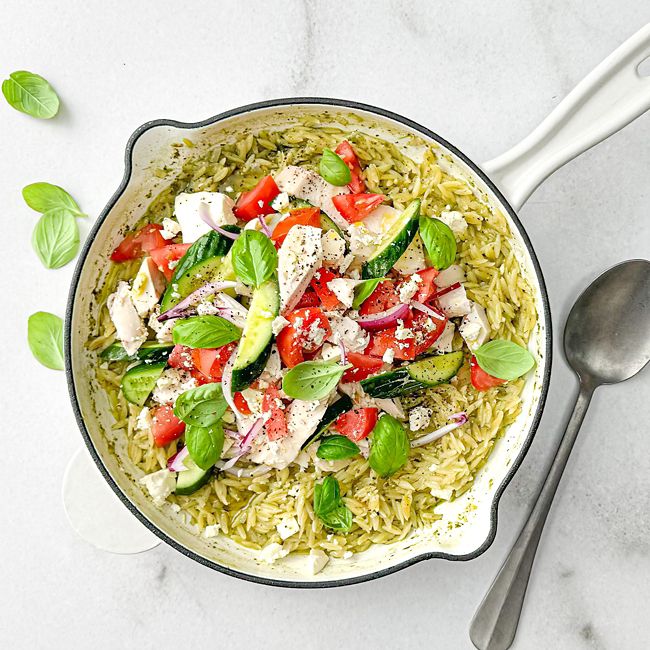 One-pan Pesto Risoni