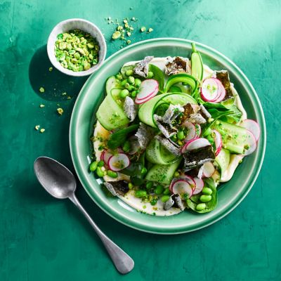 Radish & Edamame Salad with Horseradish Sour Cream