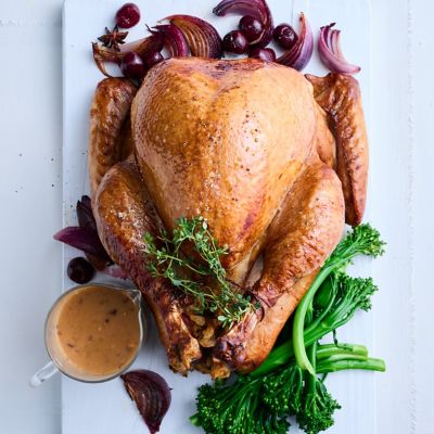 Roast Turkey & Cherries with Fruit-cake Gravy