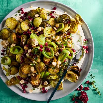 Roasted Brussels Sprouts Salad with Whipped Feta