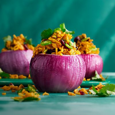Spiced Rice-stuffed Onions