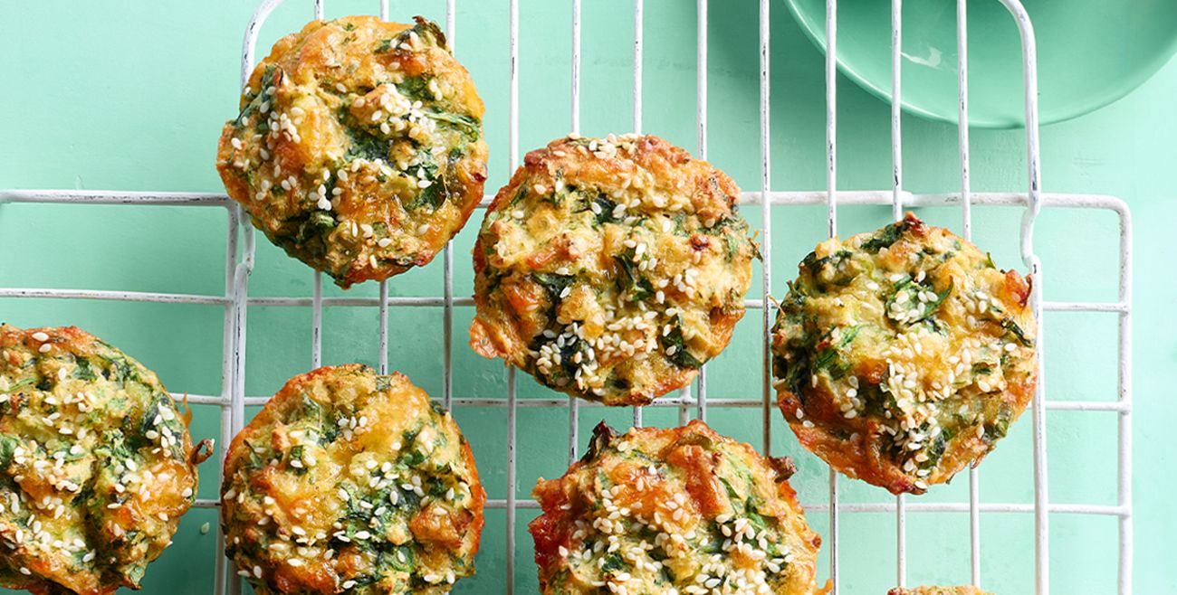Spinach and cauliflower rice muffins