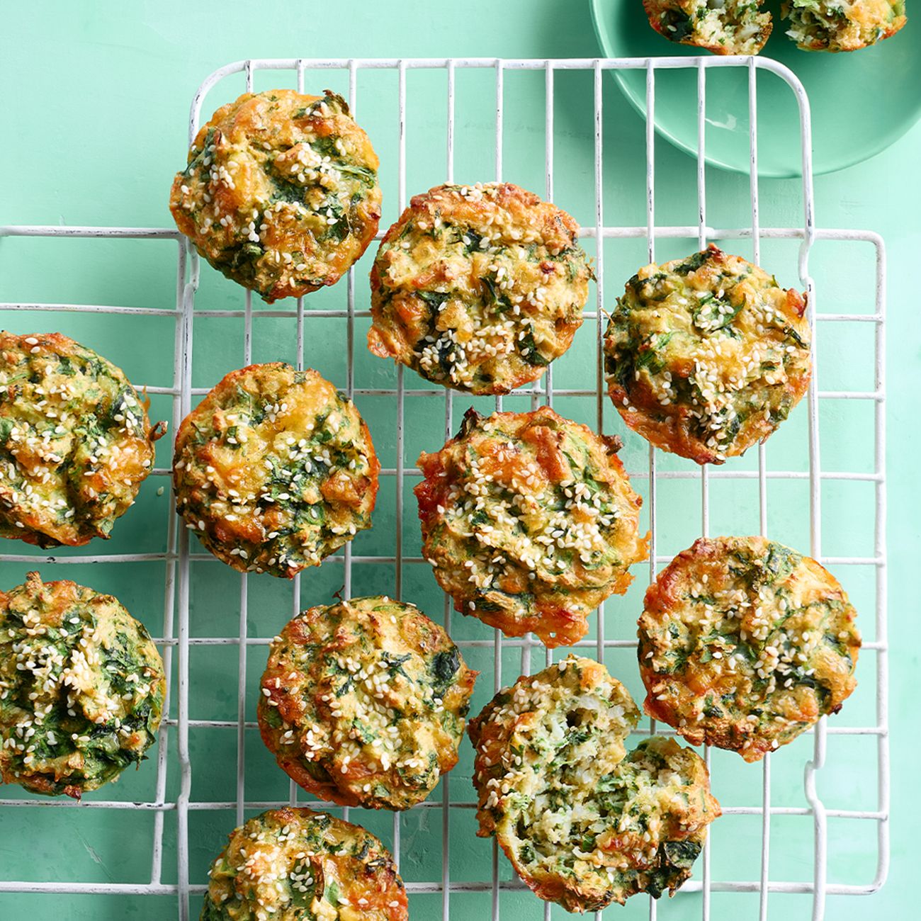 Spinach and Cauliflower Rice Muffins