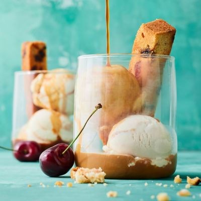 Toasted Fruit Cake & Caramel Affogato