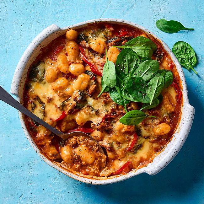 Creamy Tomato & Spinach Gnocchi Bake