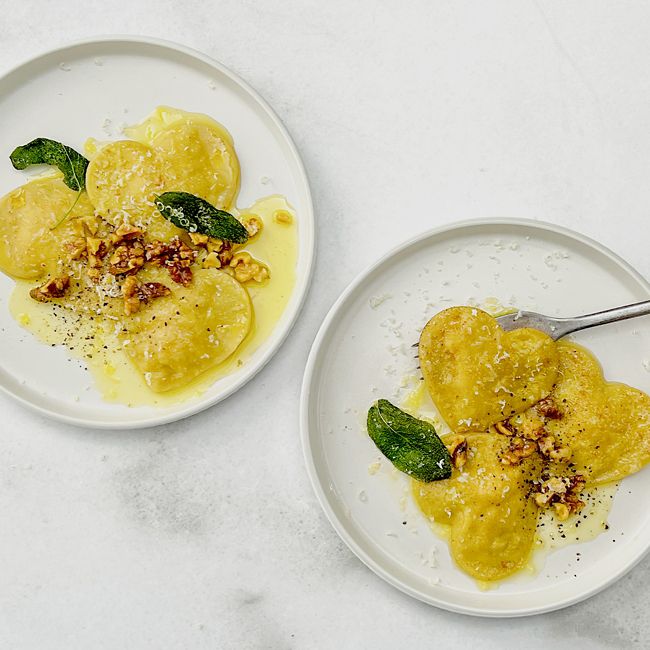 Valentine's Day Roast Pumpkin & Sage Heart Ravioli