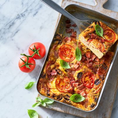 Bacon & Truss Tomato Frittata Traybake