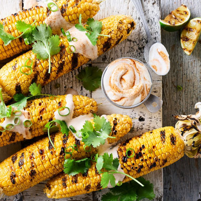 Grilled Corn with Chipotle Yoghurt