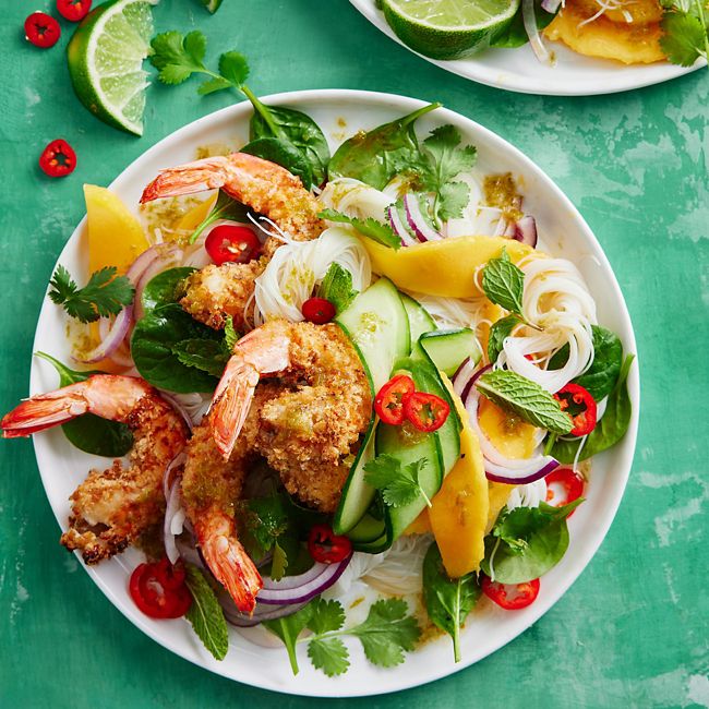 Healthier Air-fryer Crispy Prawn & Mango Salad