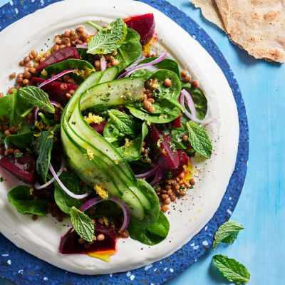 Healthier Beetroot, Mint & Lentil Salad