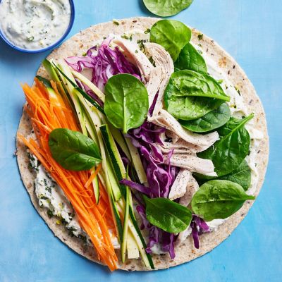 Healthier Chicken & Rainbow Vegetable Wraps