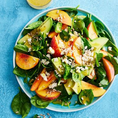 Peach & Avocado Salad with Maple-Dijon Dressing