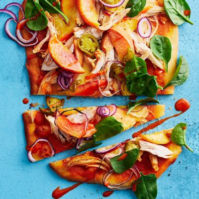 Peach & Buffalo Chicken Pizza