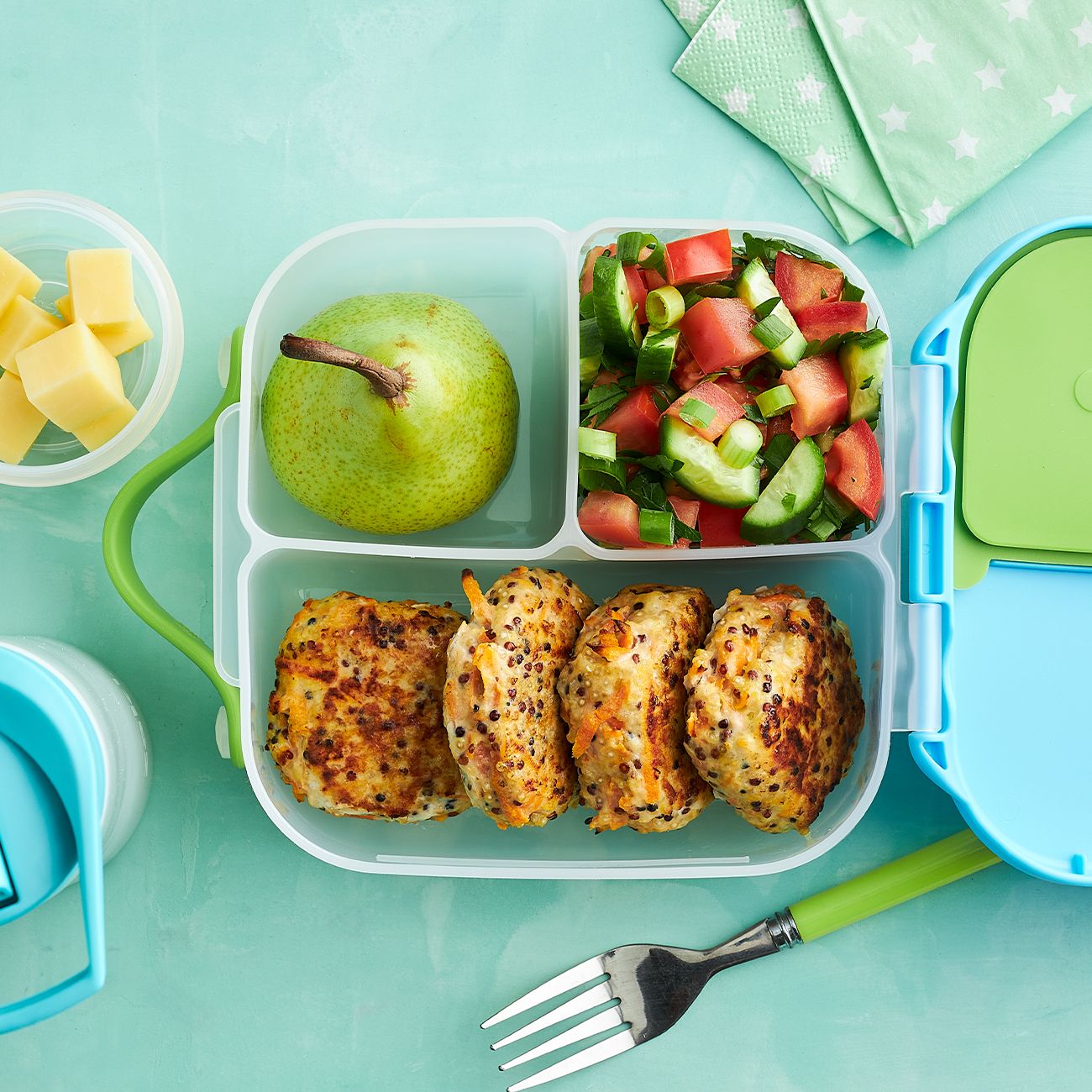 Quinoa & Chicken Patties with Tomato Salsa Lunch Box