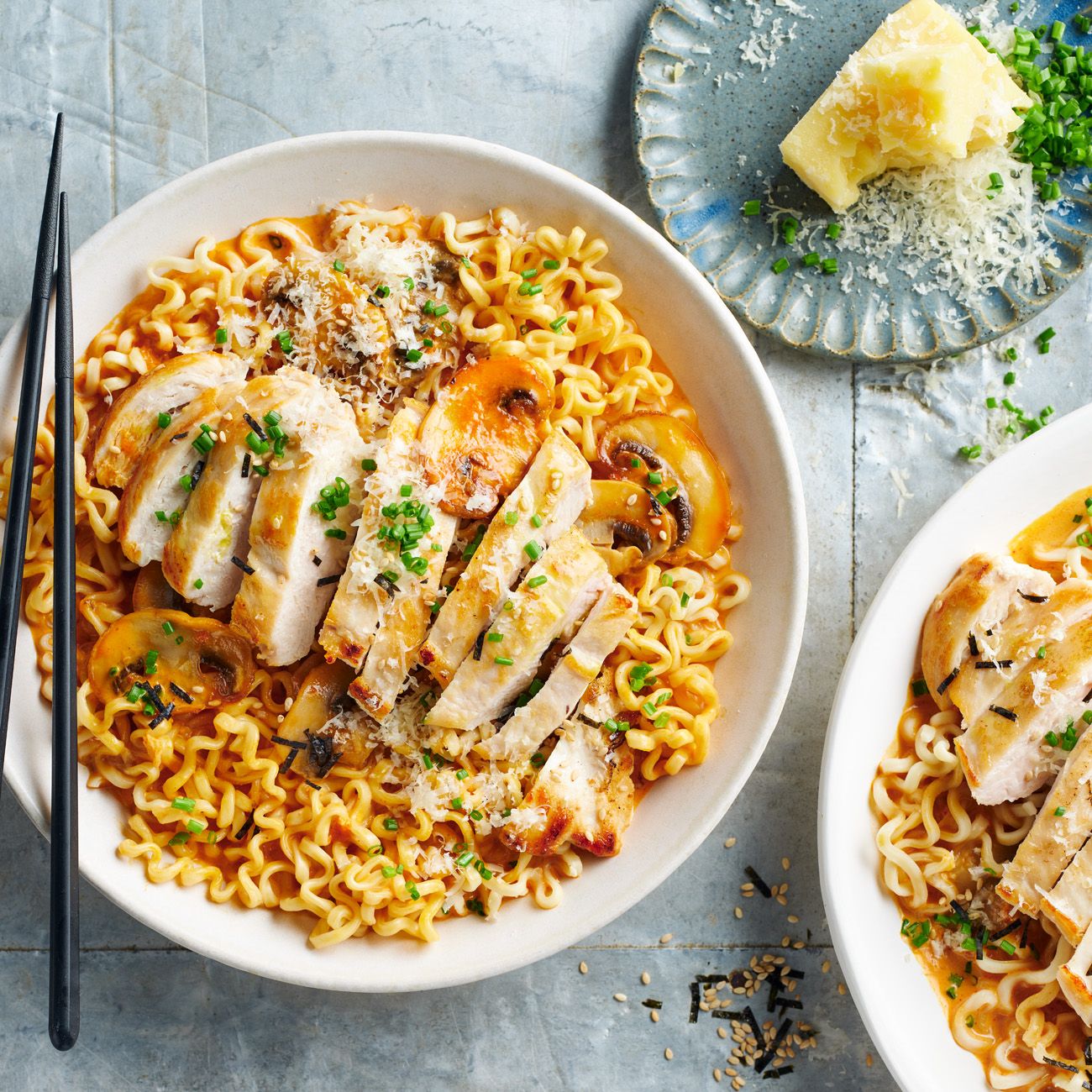 Spicy Chicken Alfredo Noodles