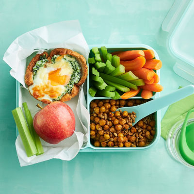 Spinach & Egg Bread Cup Lunch Box