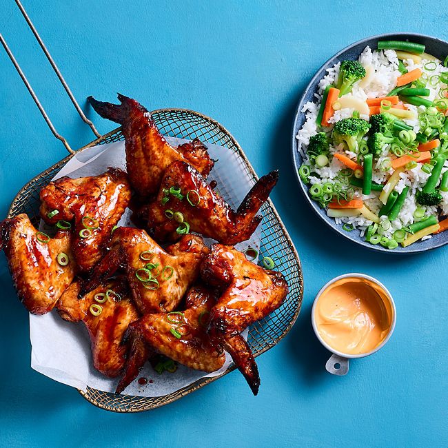 Teriyaki Chicken Wings with Sweet Chilli Mayo