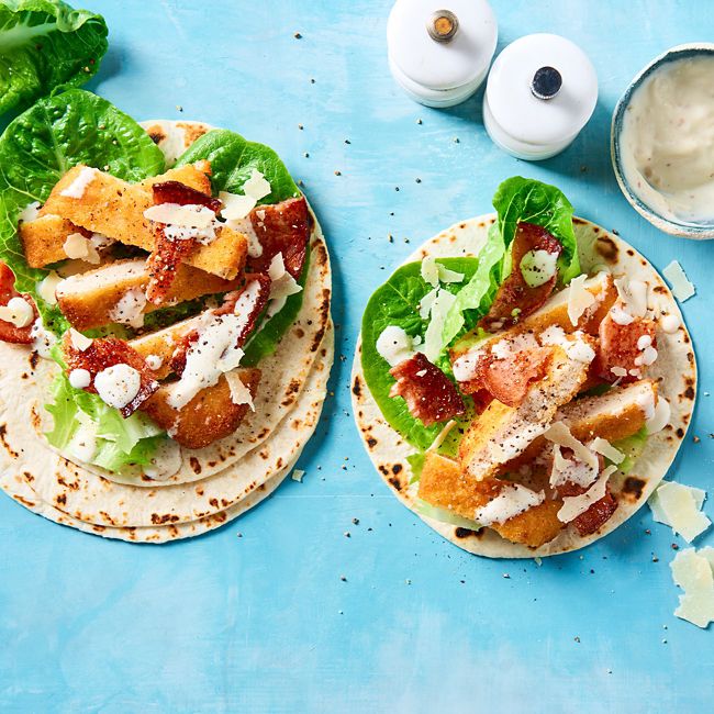 Chicken, Bacon & Caramelised Onion Wraps