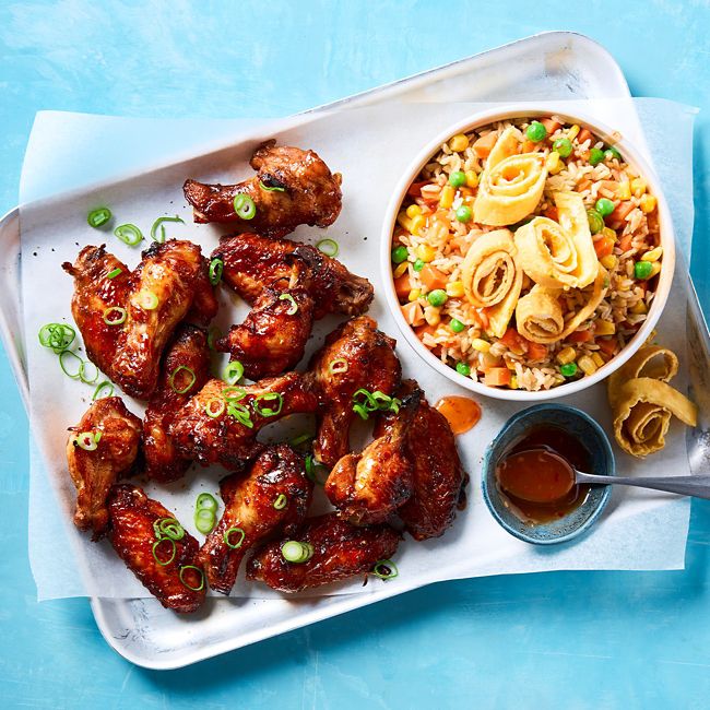 Honey Soy Wings with Easy Fried Brown Rice