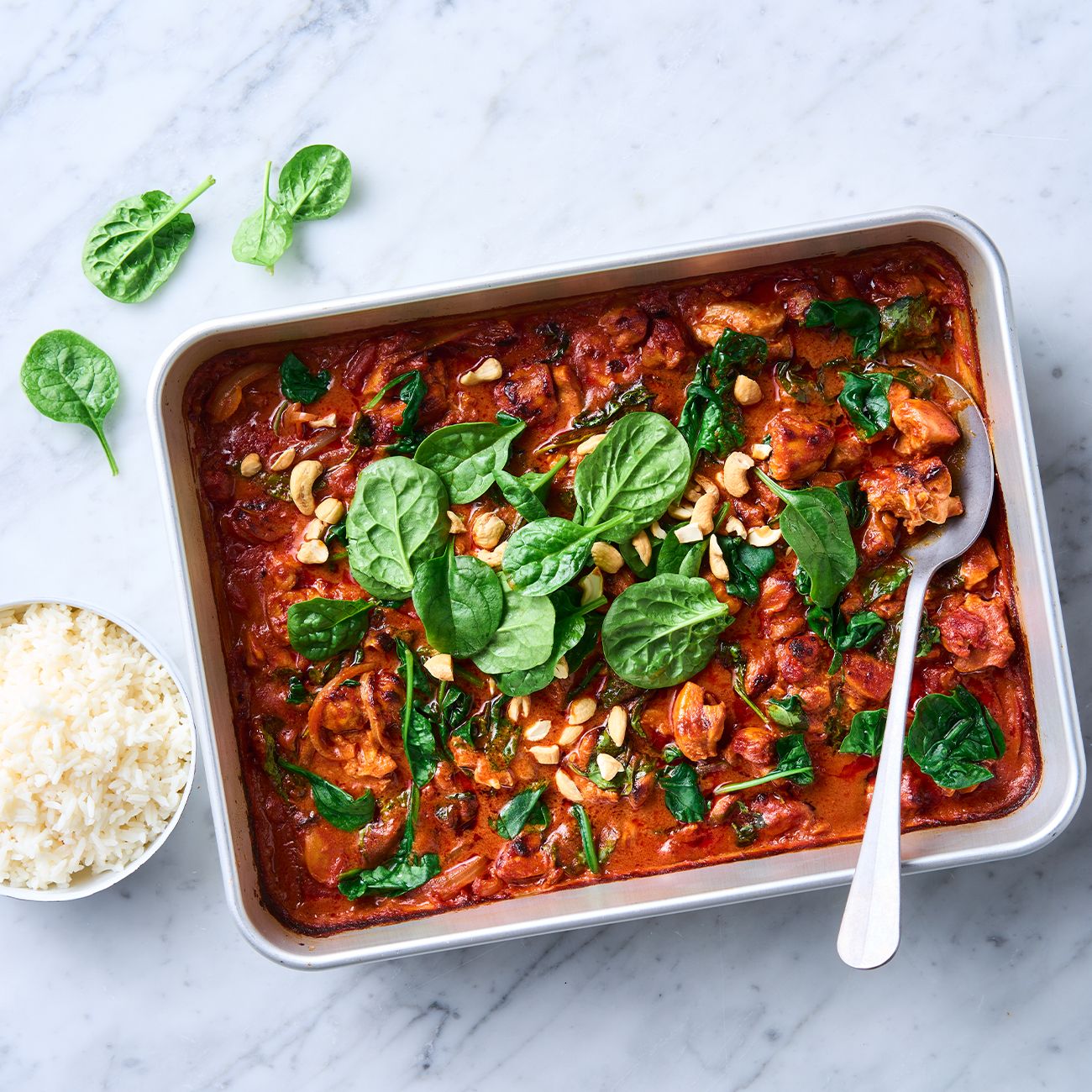 Chicken curry traybake