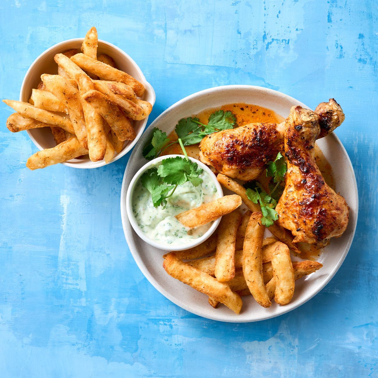 Peri-peri Chicken with Deli Chips and Garlic Dipping Sauce