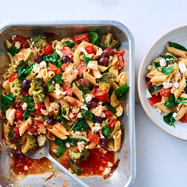 Use-it-up Baked Feta Pasta