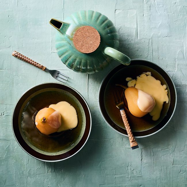 Black-tea Poached Pears