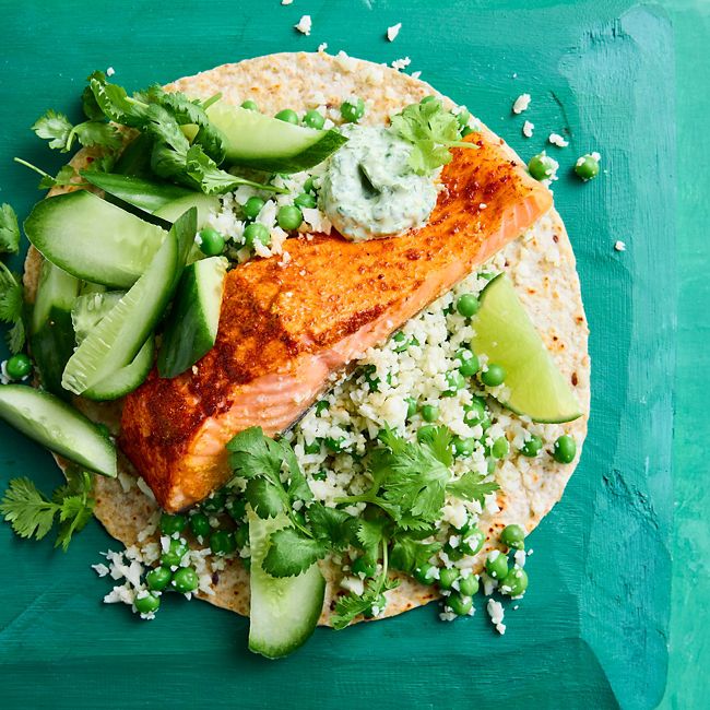 Healthier Air-fryer Tandoori Salmon with Coriander Yoghurt
