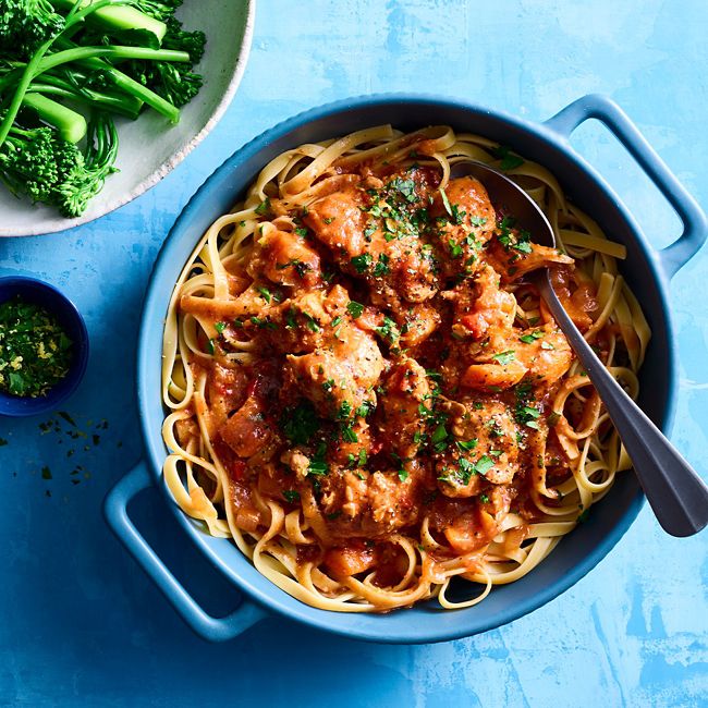 Italian-style Casserole with Fettuccine & Gremolata