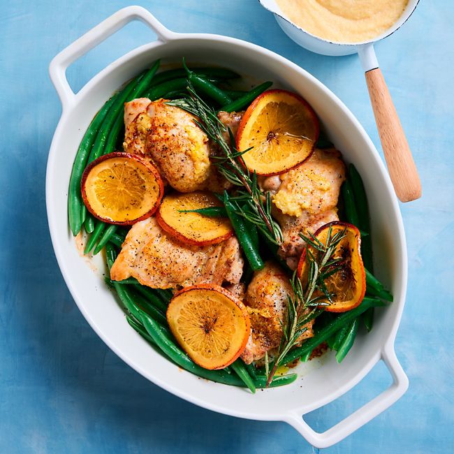 Orange & Rosemary Chicken with Parmesan Polenta