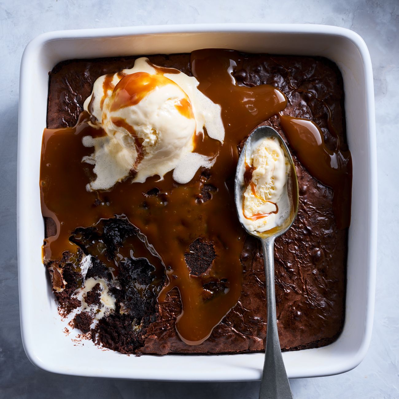 Brownie Pudding with Salted Caramel Sauce Recipe | Woolworths