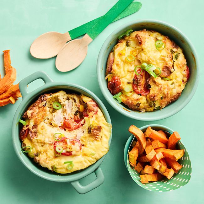 Cheesy Tuna & Corn Stratas