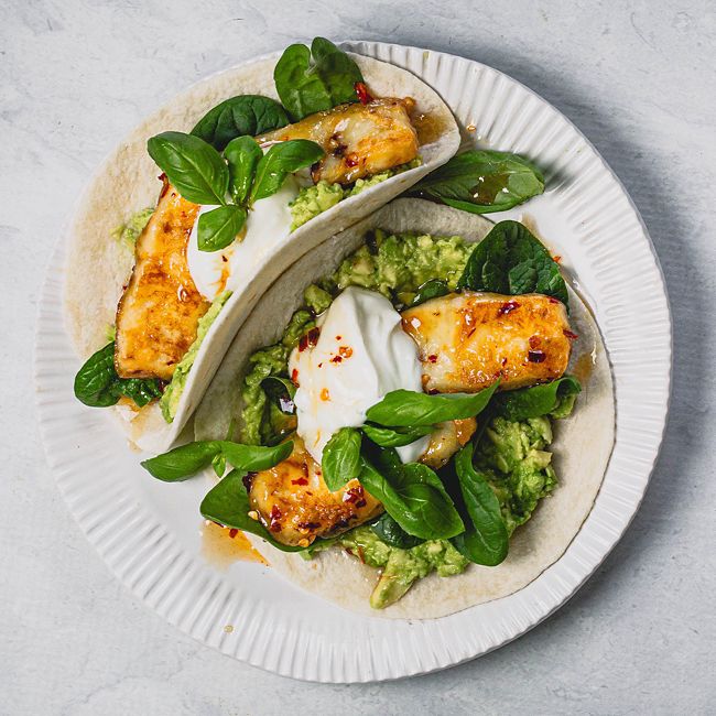 Hot Honey Haloumi Tacos