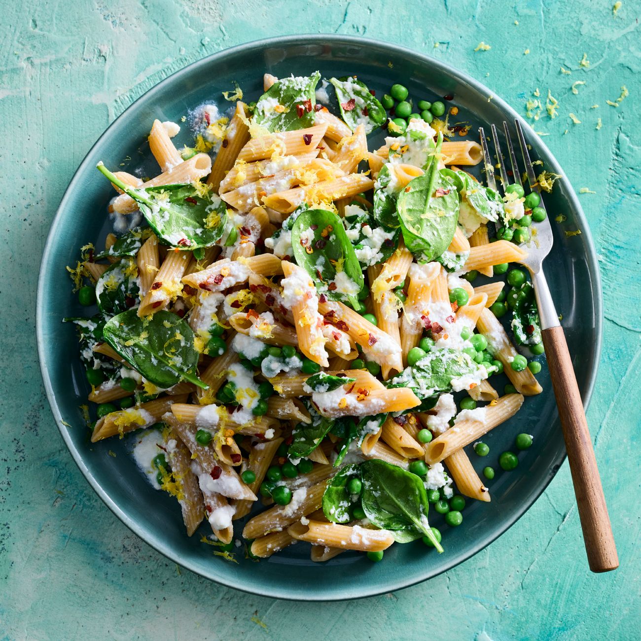 Healthier lemon ricotta pasta