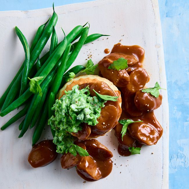 Mushy Pea & Sausage Vol Au Vents