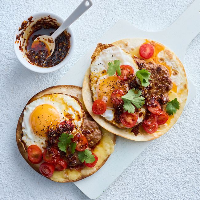 Smashed Sausage, Egg & Cheese Tortillas