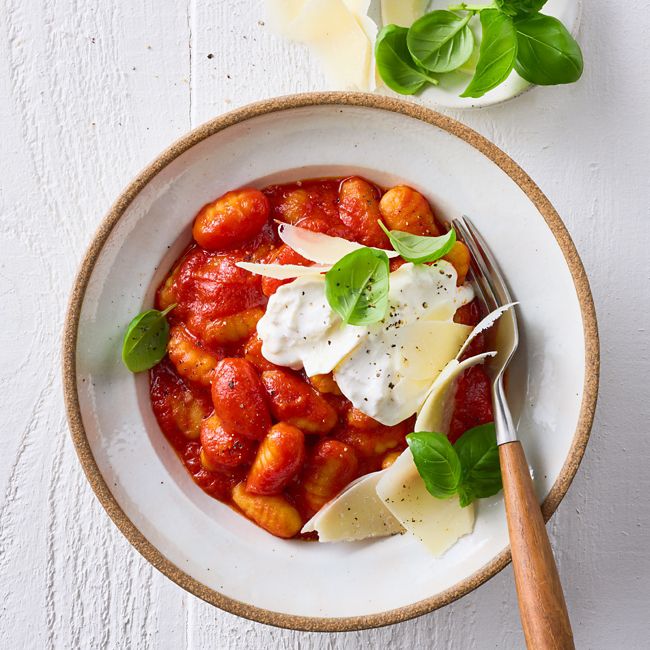 Tomato Gnocchi with Burrata